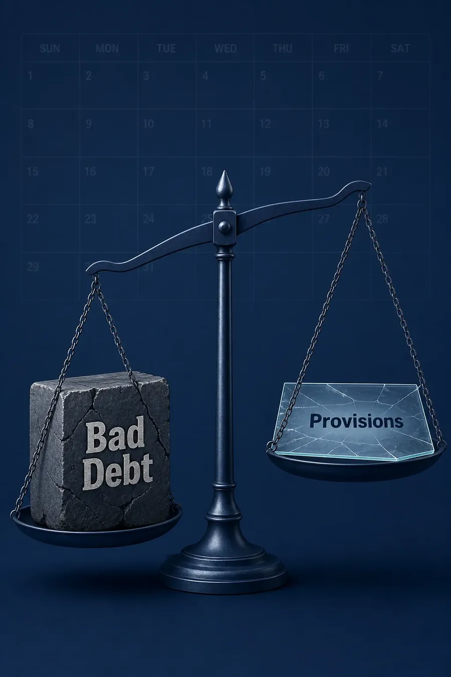 Scale weighing bad debt against provisions