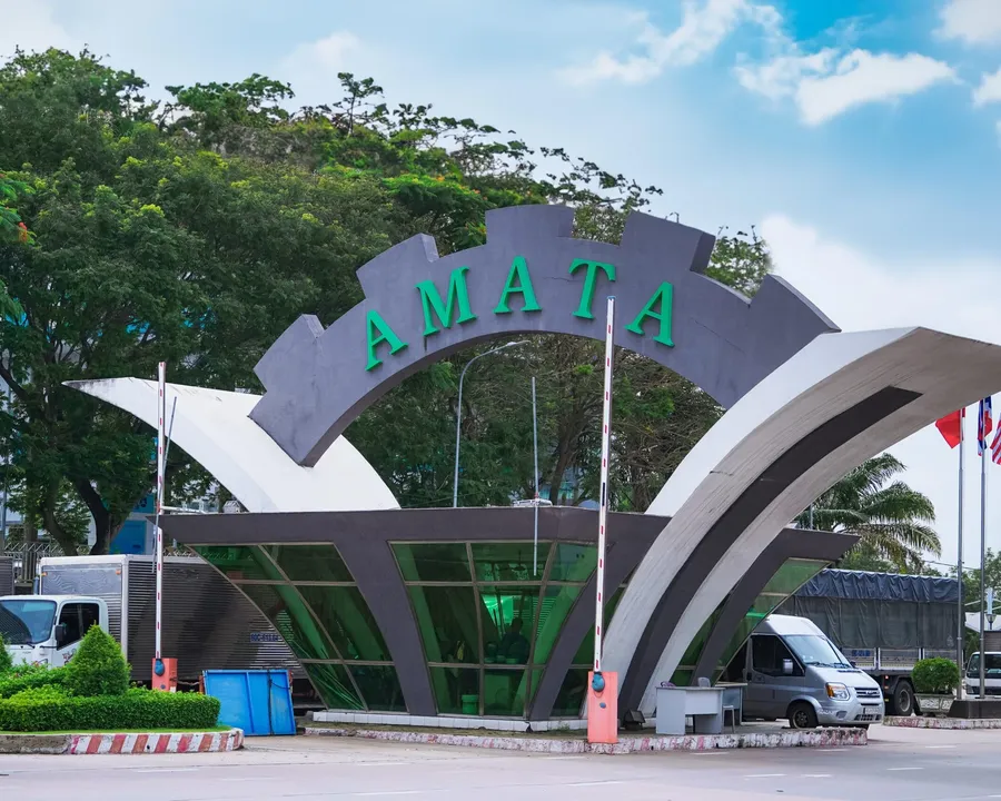 Main gate of the Amata Bien Hoa industrial park in Dong Nai