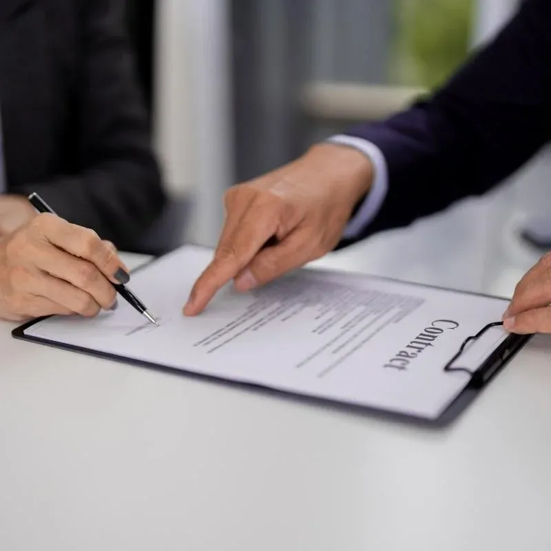 Signing a corporate loan contract