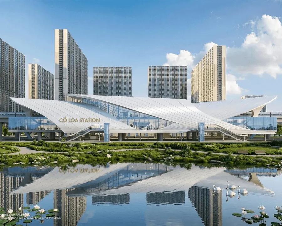 Rendering of Co Loa Station inside the Vinhomes Global Gate Hanoi township
