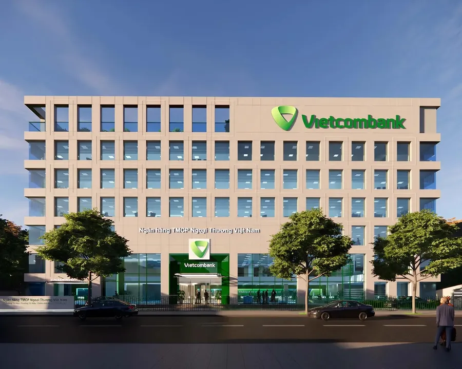 Vietcombank headquarters, one of the two lowest-rate issuers in August