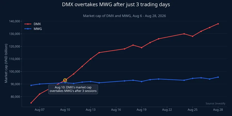 DMX vs. MWG trading value comparison