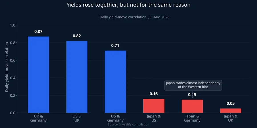 Correlation of yield-move volatility across markets