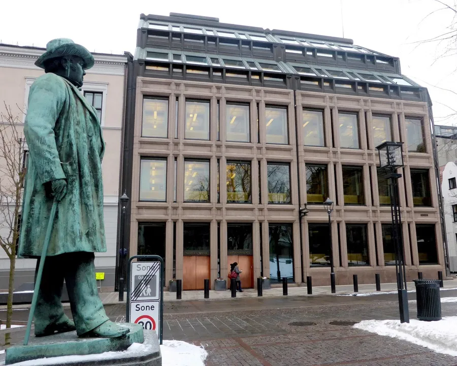 Norges Bank headquarters in Oslo, which manages Norway's sovereign wealth fund