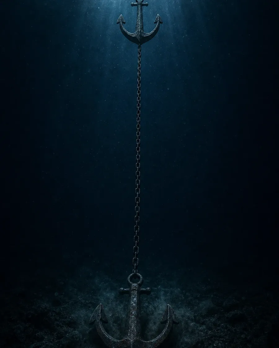 Two anchors at different depths, never meeting