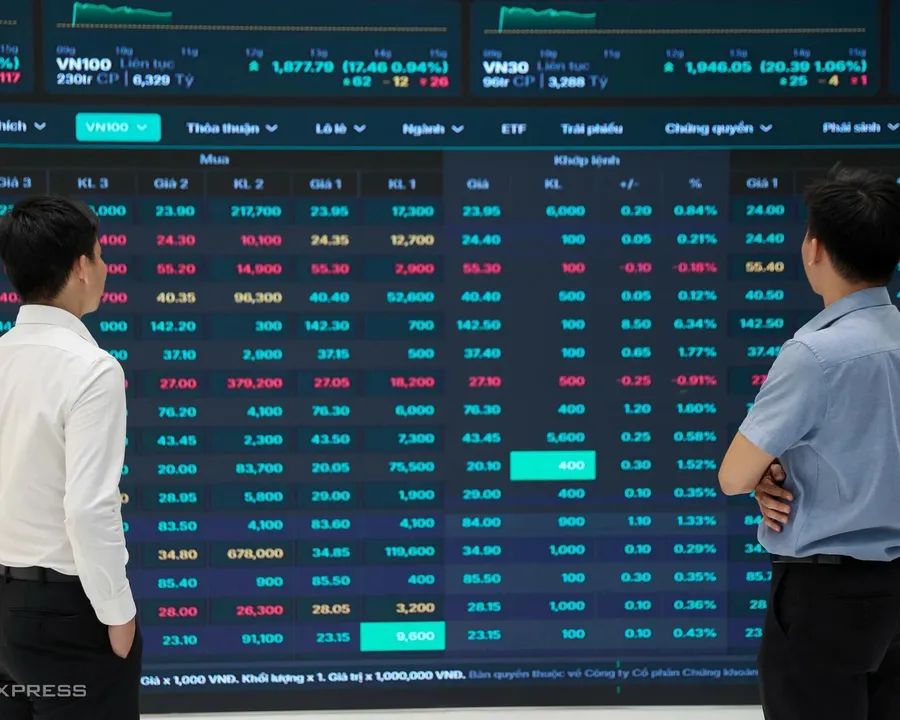 Retail investor watching a stock price board