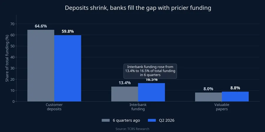 Vietnamese banks' funding structure shifting from deposits toward market funding