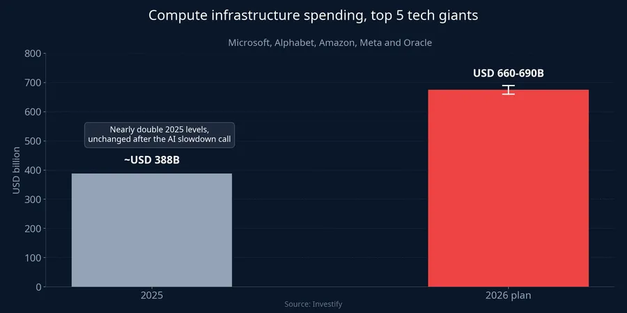 Compute infrastructure spending among the top five tech giants