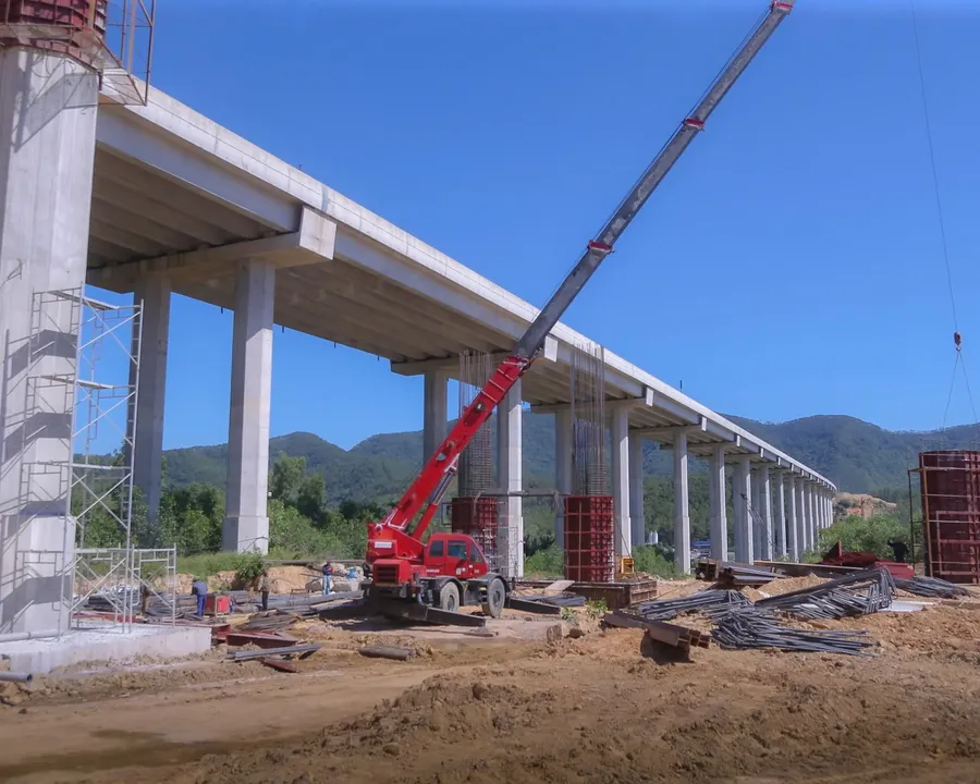 A highway construction site, illustrating real foreign-currency demand for infrastructure