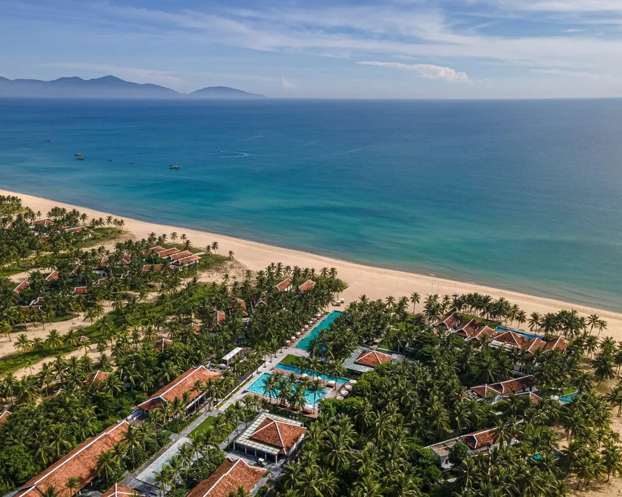 Vietnam coastal resort seen from above
