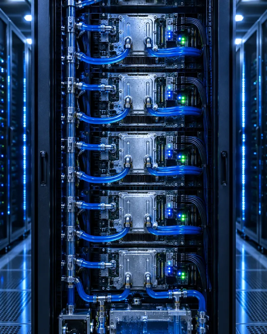 Liquid cooling system for AI servers