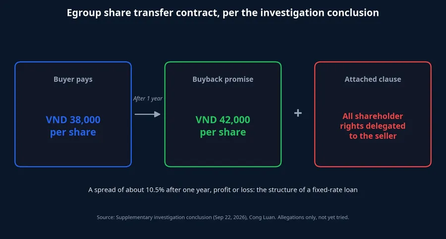 Structure of the Egroup share transfer contract, per the investigation conclusion