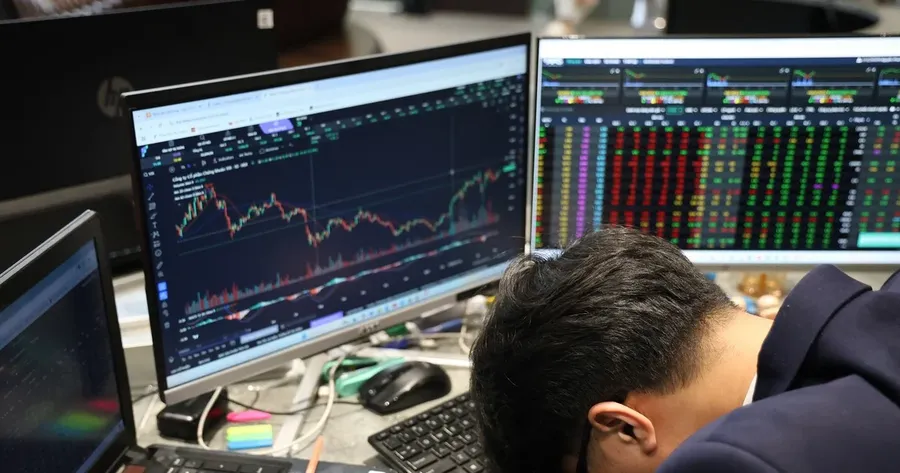 Stock price board on a heavy selling day