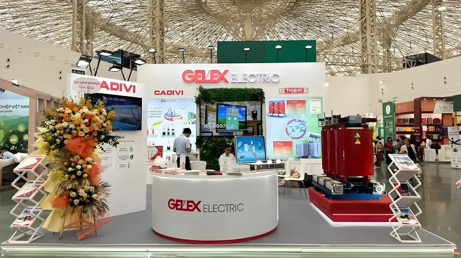 The GELEX Electric booth alongside the Cadivi and Thibidi brands at a trade exhibition