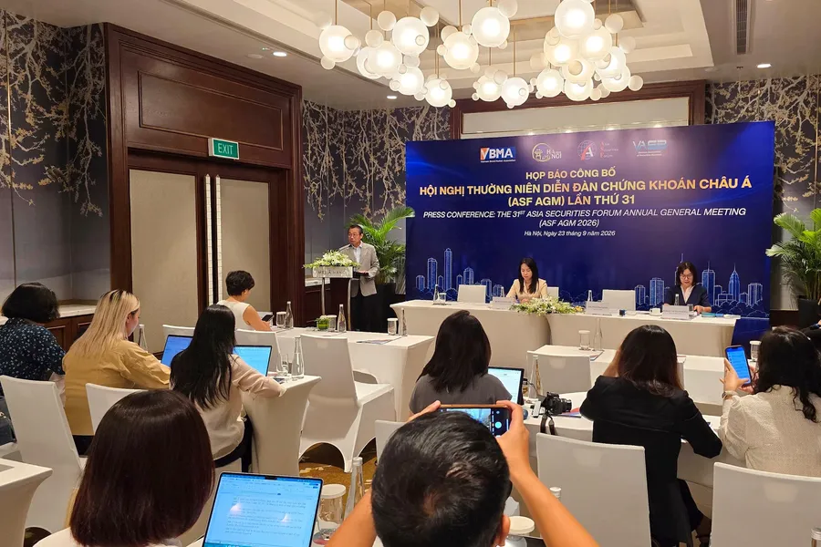 Press conference announcing the 31st Asia Securities Forum Annual General Meeting in Hanoi, September 23, 2026