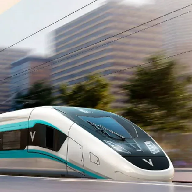 Illustration of a high-speed train in VinSpeed livery