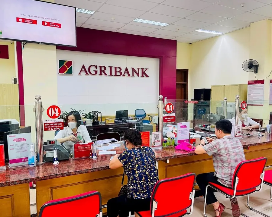 Transaction counters at a bank branch