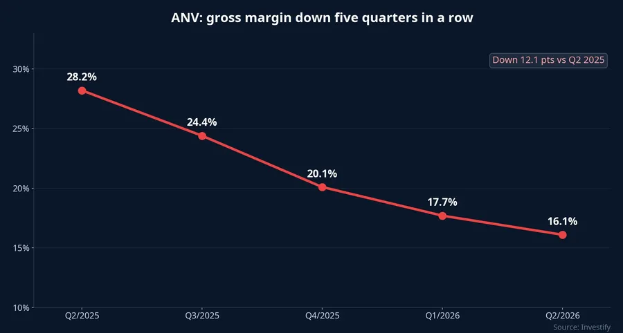 ANV gross margin down five consecutive quarters