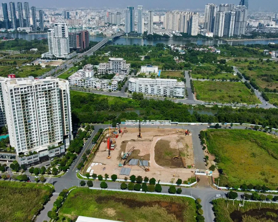 Aerial view of the Sala urban area in Thu Thiem