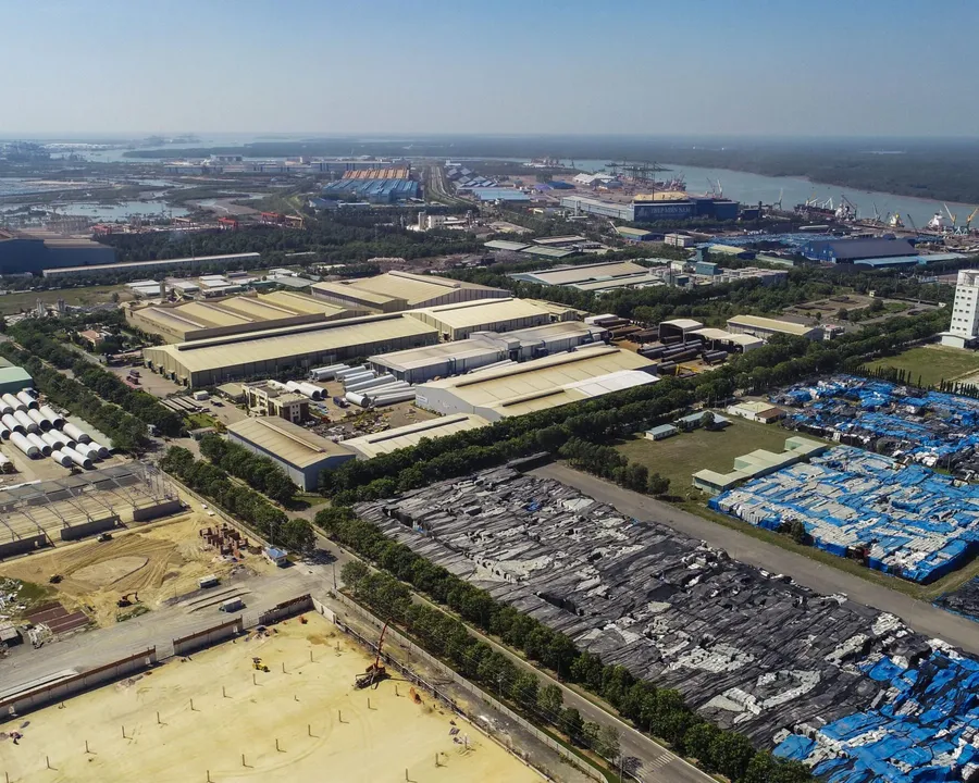 Phu My industrial area, Ba Ria - Vung Tau, home to several steel plants
