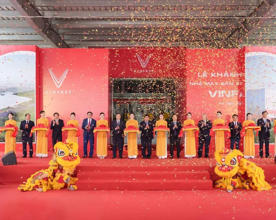 The VinFast Ha Tinh plant at its inauguration