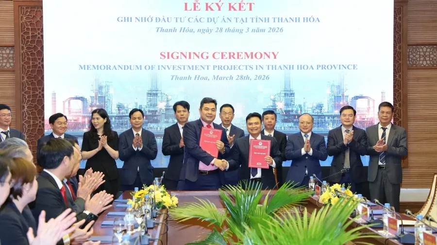 Lễ ký kết ghi nhớ đầu tư tại Thanh Hóa ngày 28/3/2026