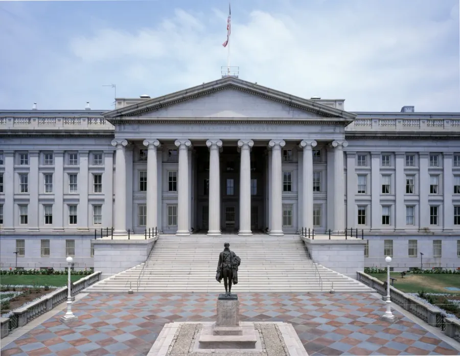 Trụ sở Bộ Tài chính Mỹ tại Washington D.C., nơi diễn ra cuộc họp khẩn