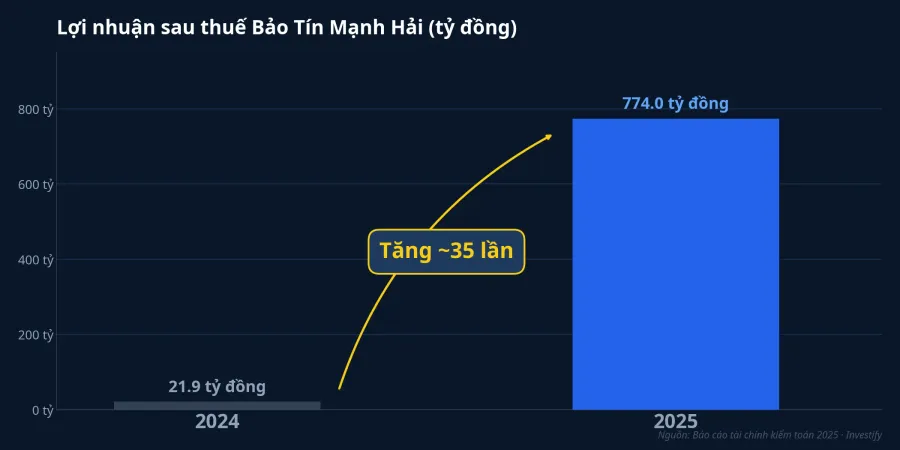 Lợi nhuận sau thuế Bảo Tín Mạnh Hải 2024-2025