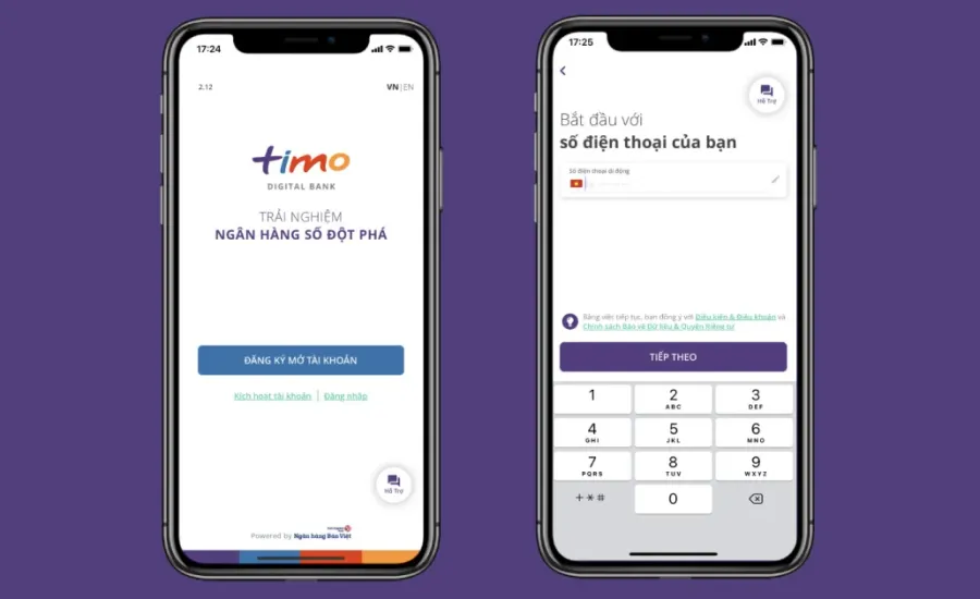 Minh họa ứng dụng ngân hàng trên điện thoại