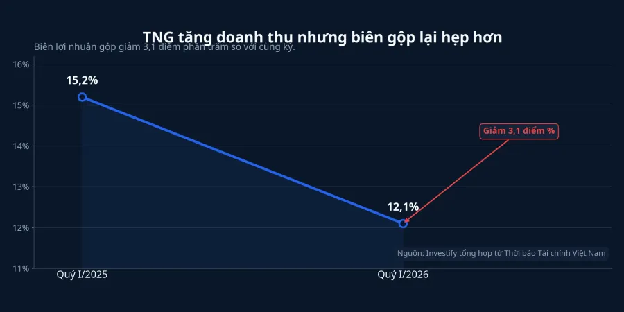Biểu đồ biên lợi nhuận gộp của TNG