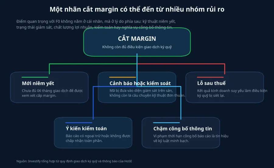 Sơ đồ các nhóm lý do bị cắt margin