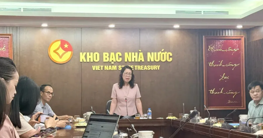 Kho bạc Nhà nước trong một buổi đấu thầu trái phiếu