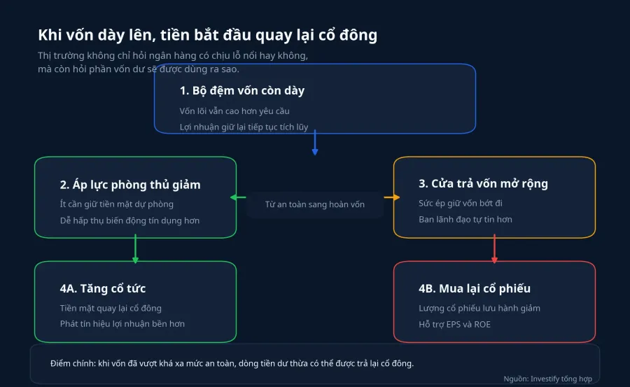 Sơ đồ dòng chảy từ bộ đệm vốn đến hoàn vốn cho cổ đông