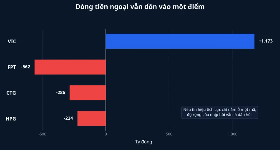 Biểu đồ tiền ngoại dồn vào VIC