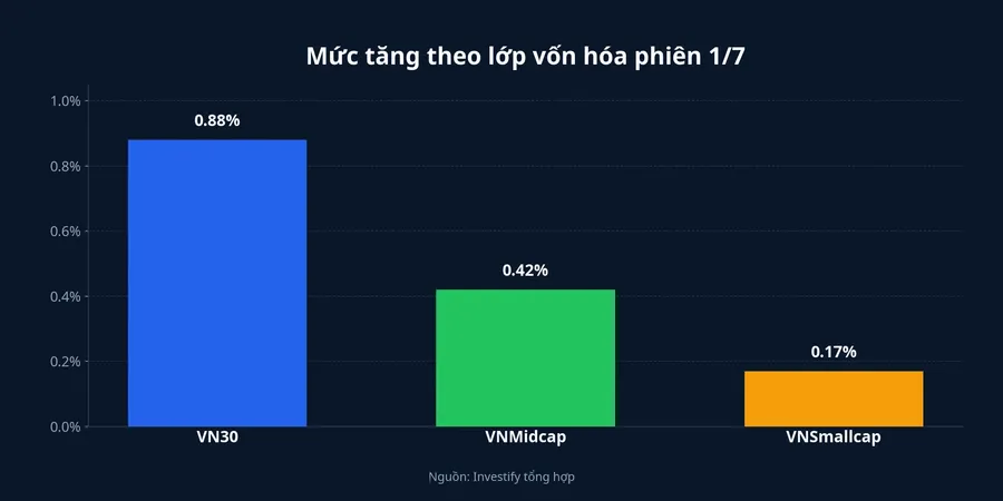 Biểu đồ tăng theo lớp vốn hóa
