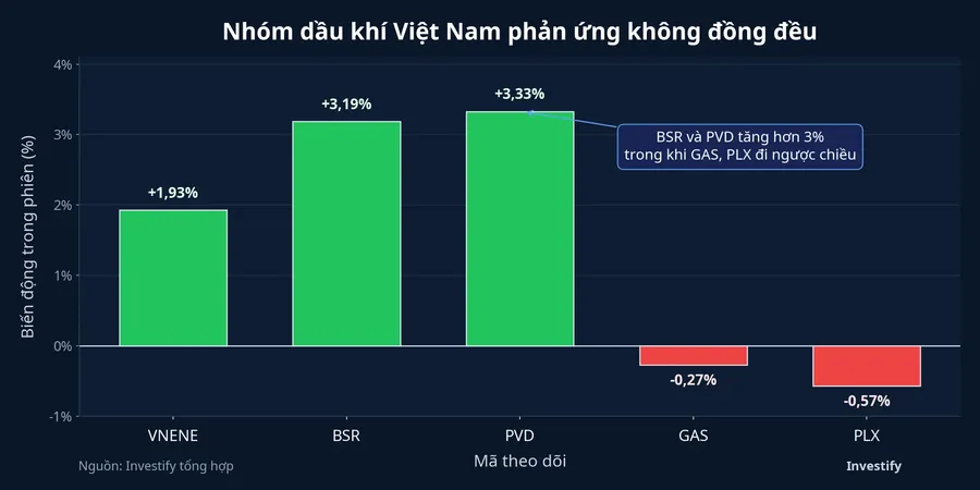 Nhóm dầu khí Việt Nam phân hóa