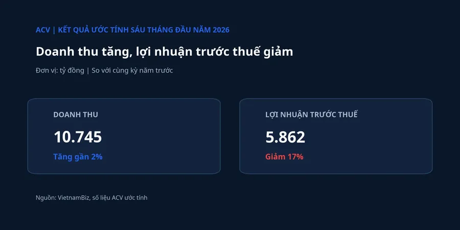 Kết quả ước tính sáu tháng đầu năm 2026 của ACV