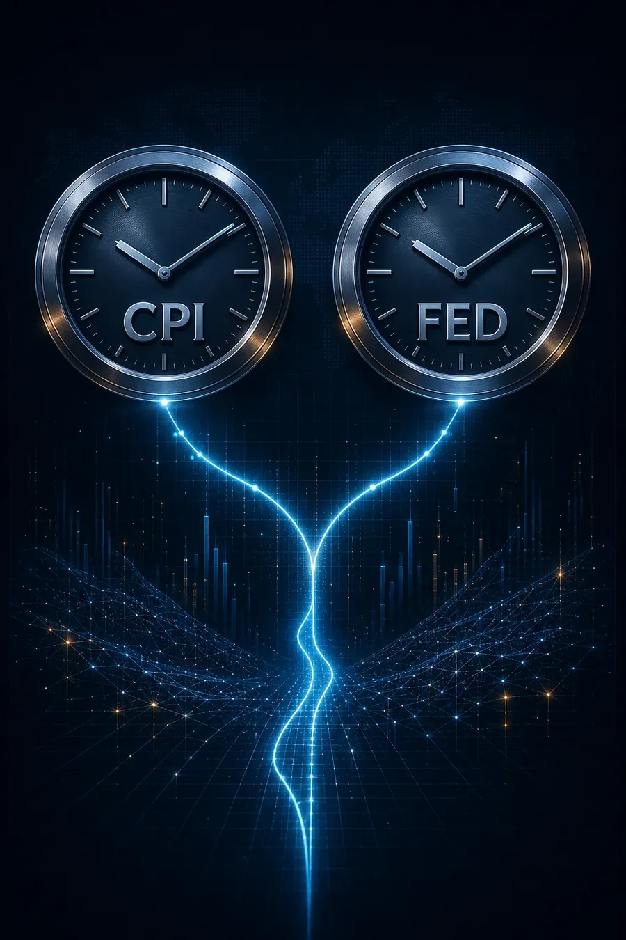 Minh họa hai tín hiệu CPI và Fed