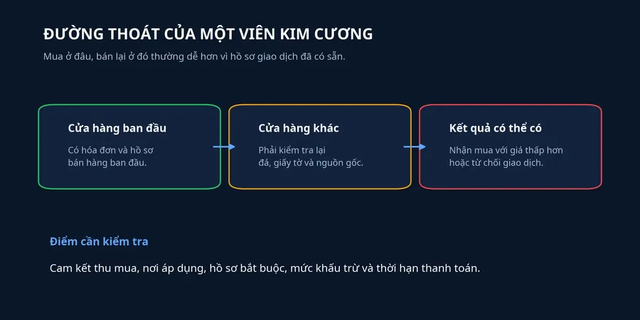 Sơ đồ đường thoát khi bán lại kim cương