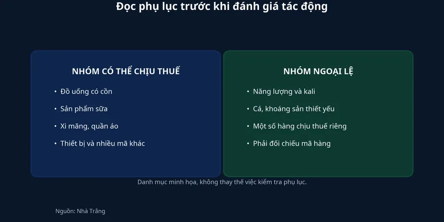 Phạm vi minh họa của danh mục và ngoại lệ