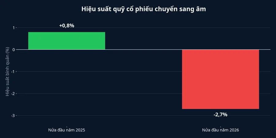 Biểu đồ hiệu suất bình quân quỹ cổ phiếu