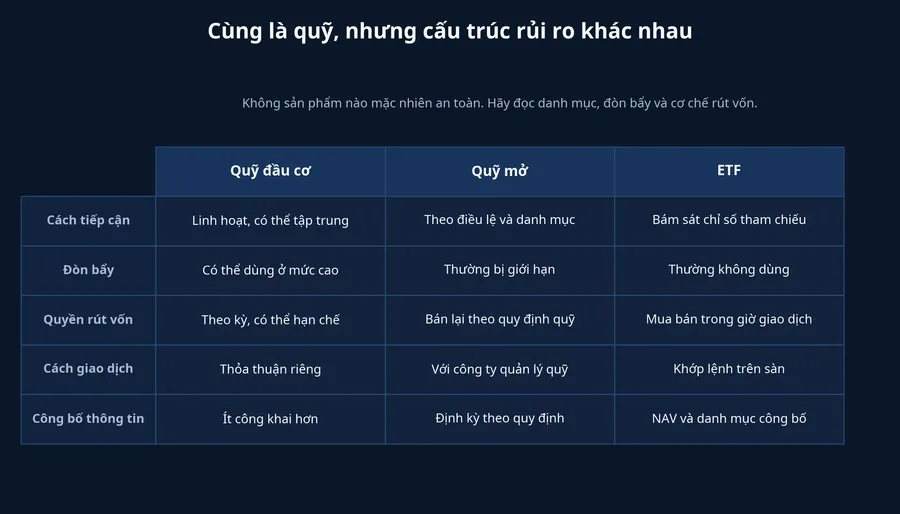 So sánh cấu trúc quỹ