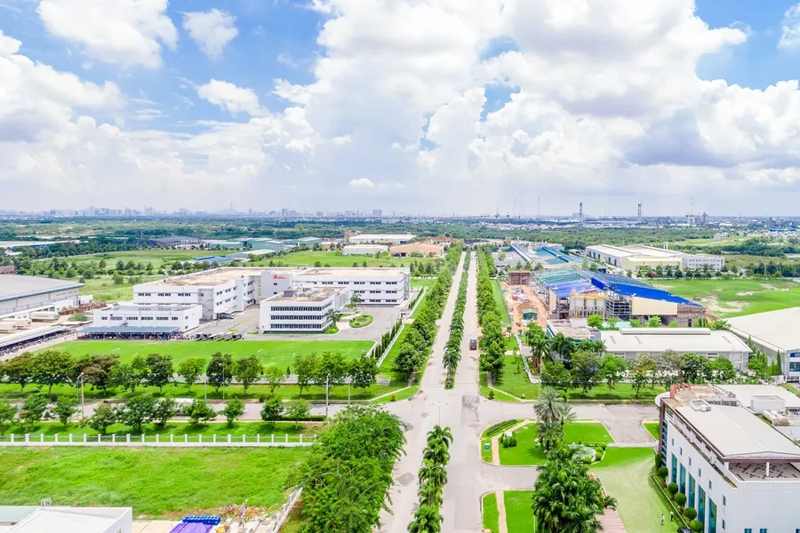 Một khu công nghiệp đã có hạ tầng và nhà máy hoạt động