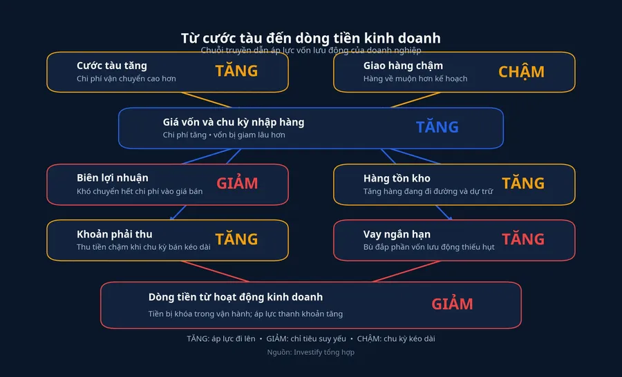 Sơ đồ từ cước tàu đến dòng tiền kinh doanh
