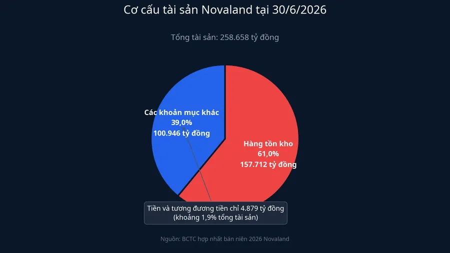 Cơ cấu tài sản Novaland tại 30/6/2026
