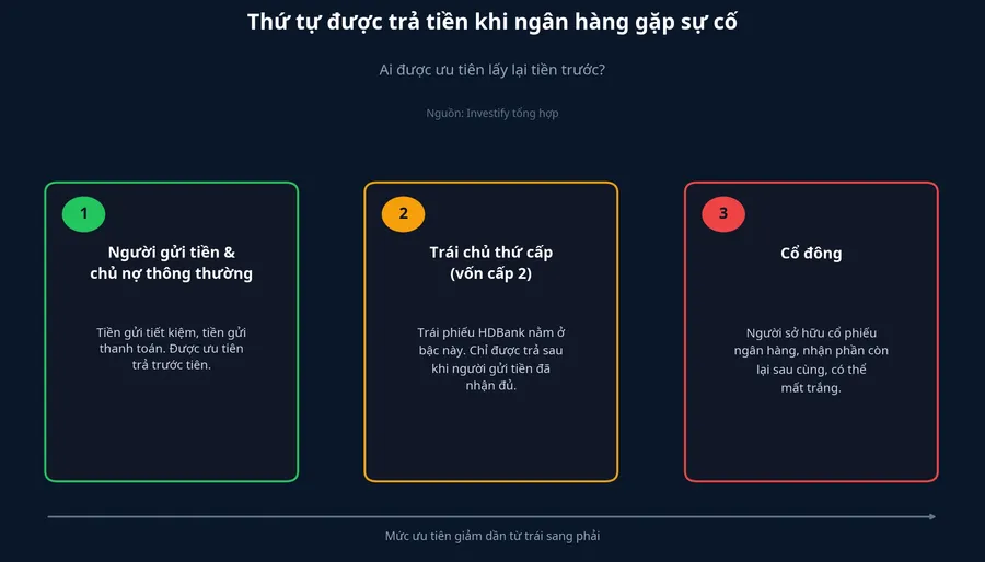 Thứ tự được trả tiền khi ngân hàng gặp sự cố