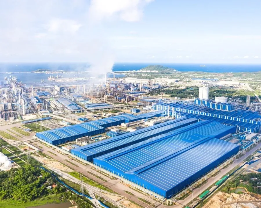 Toàn cảnh Khu liên hợp gang thép Hòa Phát Dung Quất