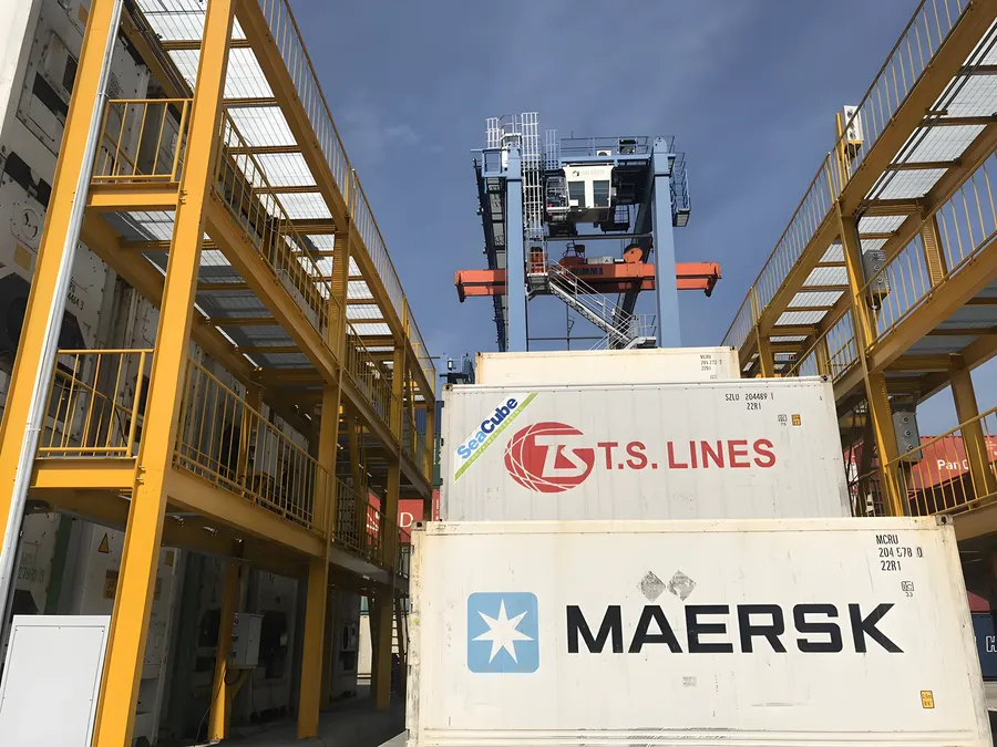 Container hàng đông lạnh xếp chờ xuất khẩu tại cảng