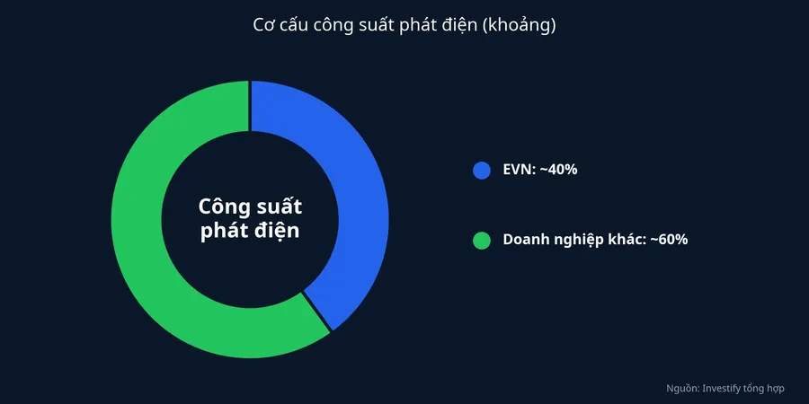 Cơ cấu công suất phát điện: EVN khoảng 40%