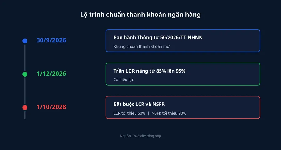 Lộ trình chuẩn thanh khoản ngân hàng theo Thông tư 50
